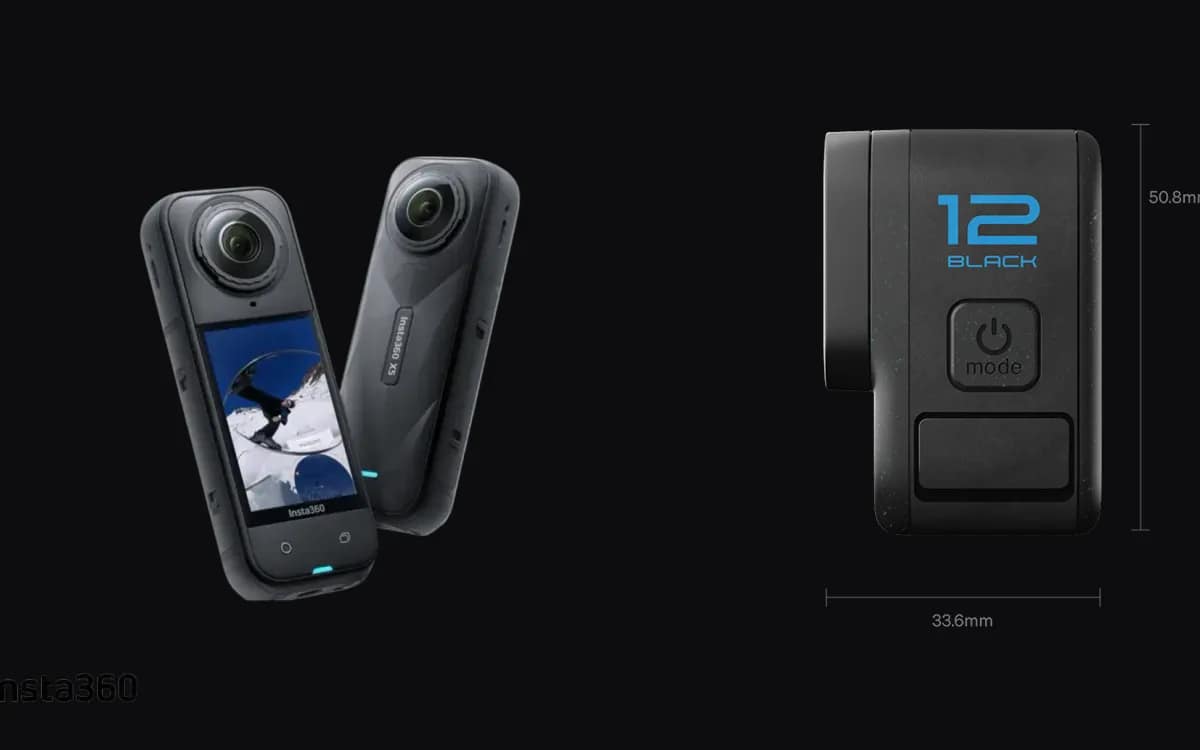 A 360 camera Insta360 X5 versus an action camera GoPro HERO 12 Black