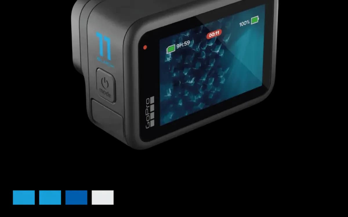 La telecamera GoPro HERO 11 Black vista frontalmente, così come viene noleggiata