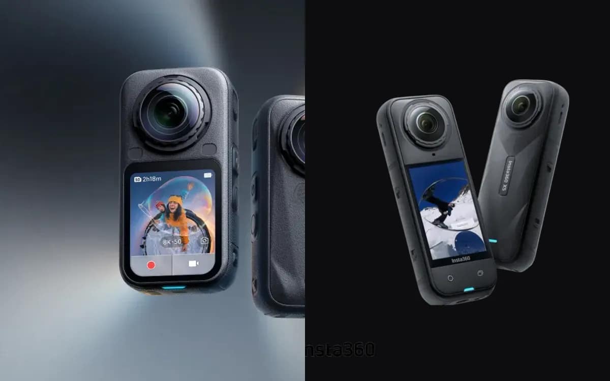 L’Insta360 X6 et l’Insta360 X5 côte à côte