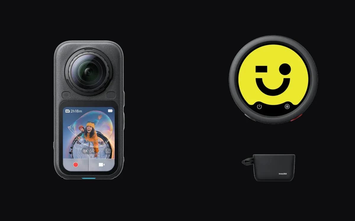 Le pack standard de l’Insta360 X6 face au micro sans fil Mic Pro, à cocher en option