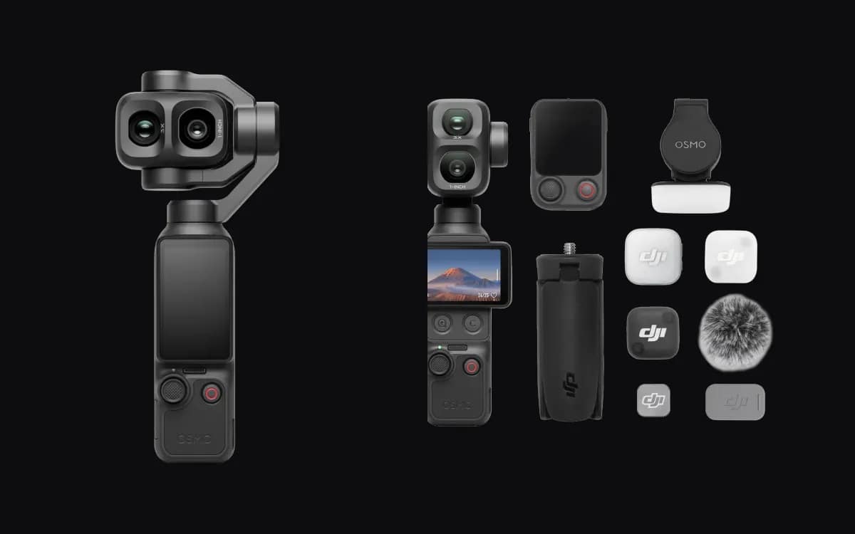 Le combo standard de l’Osmo Pocket 4P face au combo vlog et à tous ses accessoires