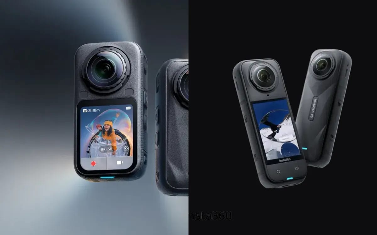 L’Insta360 X6 et l’Insta360 X5 côte à côte