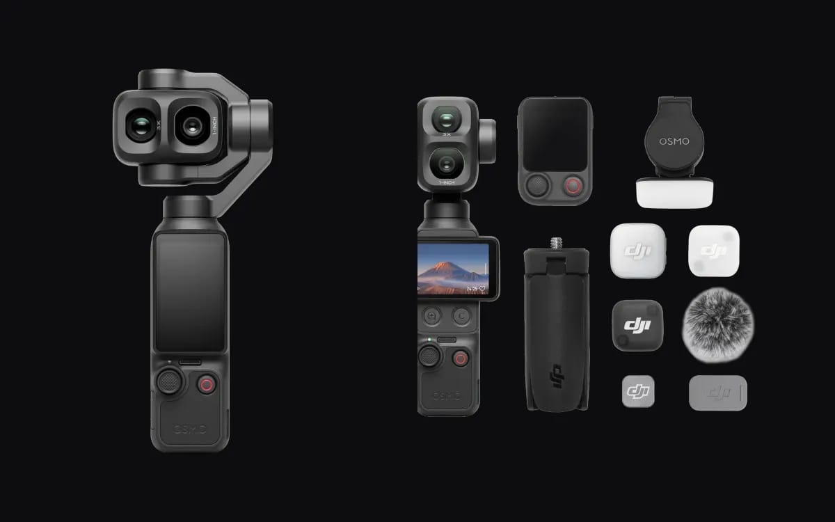 Le combo standard de l’Osmo Pocket 4P face au combo vlog et à tous ses accessoires