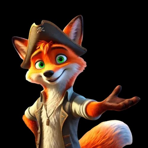 Mascotte renard 3D Fox Rider