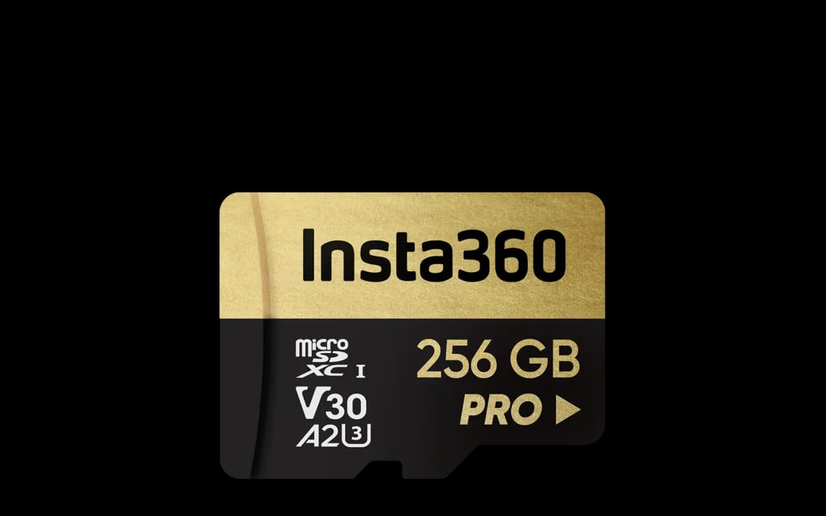 Carte microSD officielle Insta360 de 256 Go marquée V30, A2 et U3